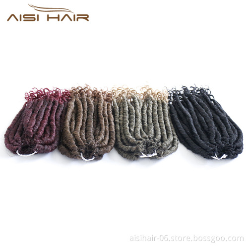 Aisi Hair 16 Inch Crochet Braids Curly Crochet Hairpieces Goddess Faux Locs Synthetic Hair Extensions Ombre Braiding Hair